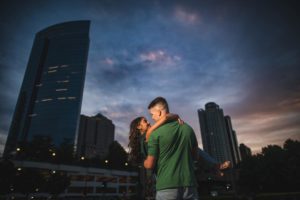 Engagement session at the art museum